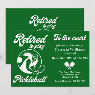 Invitation Pickleball Retraité jouer Pickleball Femme Moderne