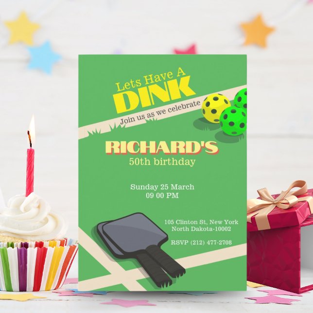 Invitation Pickleball Thème Sport Diner Anniversaire Fête (Créateur téléchargé)