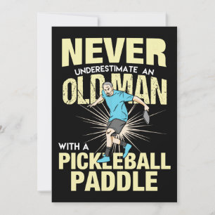 Invitation Pickleball - Vieux Homme Avec Pickleball Paddle