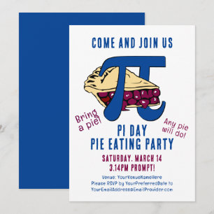 Invitation Pie Eating PI DAY Party