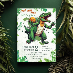 Invitation Pièces de dinosaures ! Fête d'anniversaire de dino