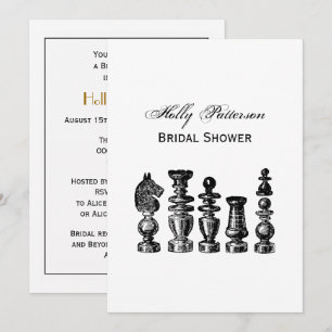 Invitation Pièces de Jeu d'Échecs Art Vintage