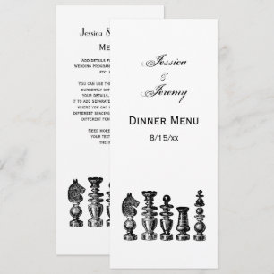 Invitation Pièces de jeu d'échecs Art vintage