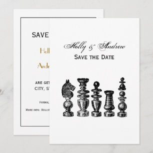 Invitation Pièces de jeu d'échecs Art Vintage