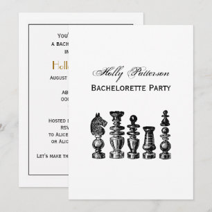Invitation Pièces de jeu d'échecs Art vintage