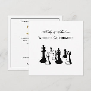 Invitation Pièces de Jeu d'Échecs Art Vintage #2