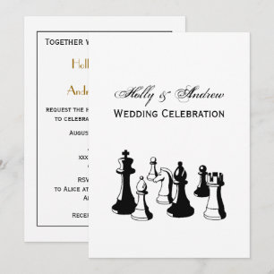 Invitation Pièces de Jeu d'Échecs Art Vintage #2