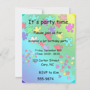 Invitation Pièces de puzzles multicolores