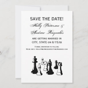 Invitation Pièces d'échecs Art Vintage #2