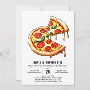 Invitation Pied de page personnalisé Pizza Anniversaire