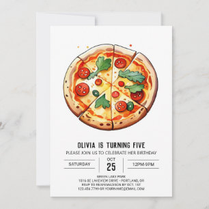 Invitation Pied de page Pizza imprimable Anniversaire