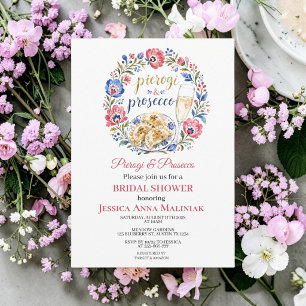 Invitation Pierogi & Prosecco Réception de Mariage Polonaise