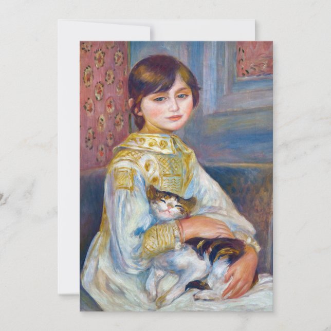 Invitation Pierre-Auguste Renoir - Enfant avec chat (Devant)