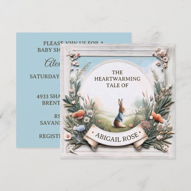 Invitation Pierre Lapin dans le Jardin (Devant / Derrière)