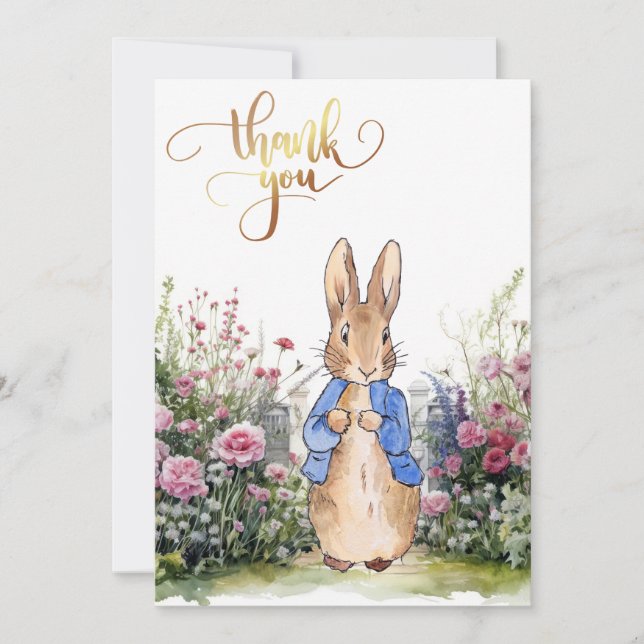 Invitation Pierre le lapin dans le jardin fleuri (Devant)