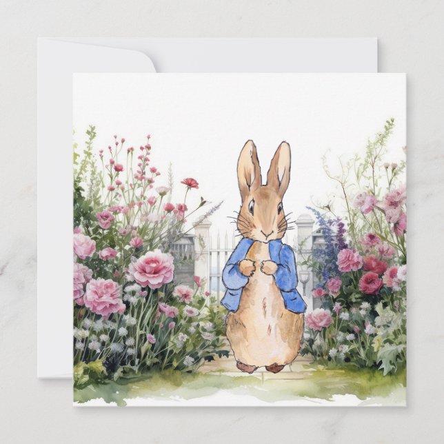 Invitation Pierre le lapin dans son jardin No 2 (Devant)