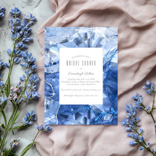 Invitation Pierre précieuse Saphir Bleu Coupe Mariage