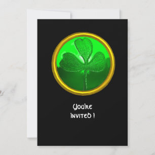 INVITATION PIERRE PRÉCIEUSE TRÈFLE VERT, FÊTE DE LA SAINT-PAT