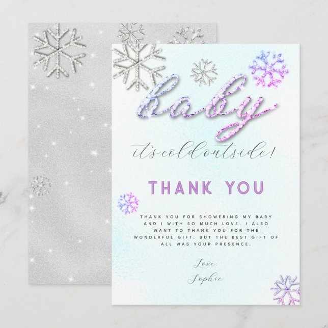 Invitation Pierres de Baby shower rose violet Rhinestones Mer (Devant / Derrière)