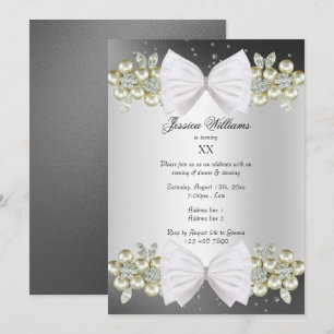 Invitation Pierres précieuses élégantes et noir Anniversaire