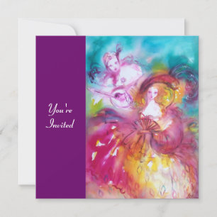 Invitation PIERROT ET ARLECCHINA Carnaval de Venise,