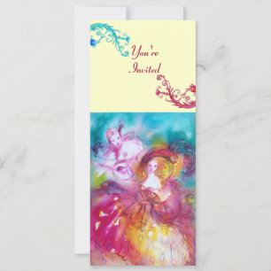 Invitation PIERROT ET ARLECCHINA Carnaval de Venise,