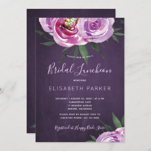 Invitation Pies mauves modernes piments prune violet nuptiale