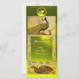 Invitation PIGEONS D'AMOUR DE MARIAGE MONOGRAMME ,topaze jaun