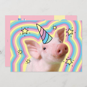 Invitation Piglet magique Unicorn