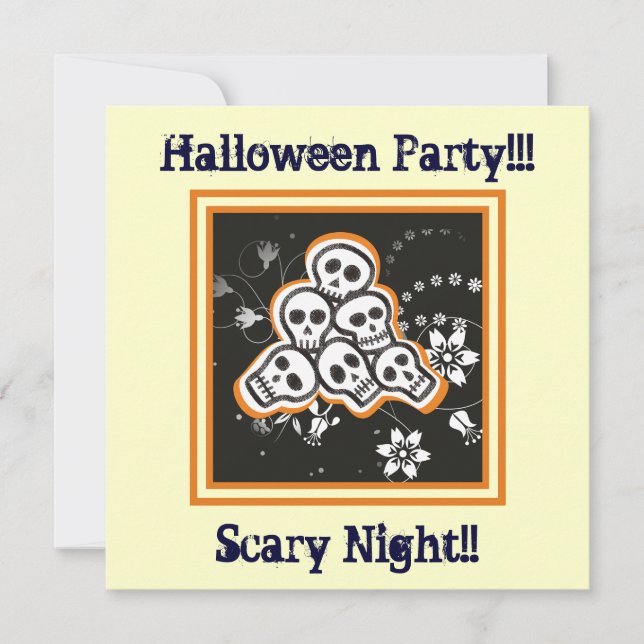 Invitation Pile de crâne mignon Halloween produits personnali (Devant)