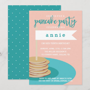 Invitation Pile de crêpes   Anniversaire