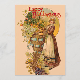 Invitation Pilgrim Girl avec style victorien