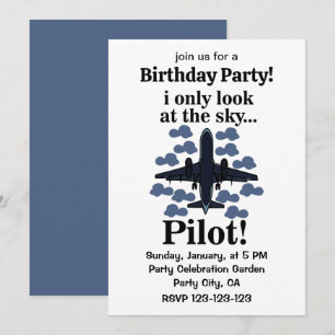 Invitation Pilote Avion Je Ne Regarde Que Le Ciel Pilote