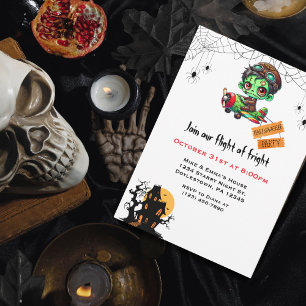 Invitation Pilote Zombie Fantaisiste Avion Enfants Halloween