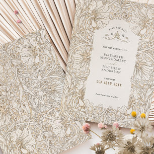 Invitation Pimpernel Muet Crème blanche William Morris