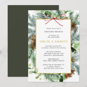 Invitation Pin Botanique Rustique d'hiver Mariage Brunch