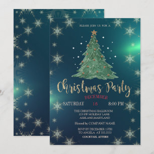 Invitation Pin de Noël, Green Company Party
