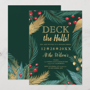 Invitation Pin de Noël mistletoe or chic pont les halls