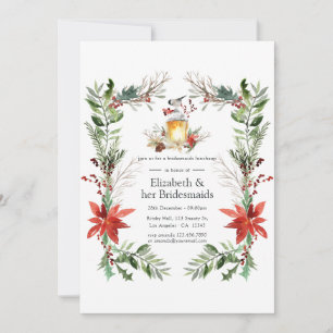 Invitation Pin neigeux et épinette Noël Bridesmaitres Déjeune