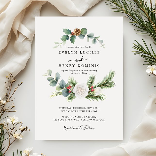 Invitation Pin Rustique Eucalyptus Verdure Mariage moderne (Créateur téléchargé)
