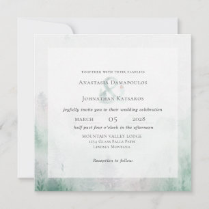 Invitation Pin sylvestre de forêt Aquarelle rustique