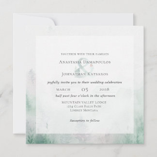 Invitation Pin sylvestre de forêt Aquarelle rustique