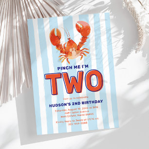 Invitation Pincez Moi J'ai Deux Ans Anniversaire du homard