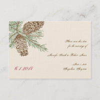 Pine Cone Nature sur Cream Wedding Enregistrer la 
