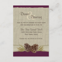 Pine Cones et Burlap Plum Réception