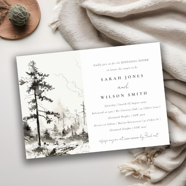 Invitation Pine Mountain Paysage Dîner de répétition (Créateur téléchargé)