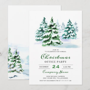 Invitation Pine Tree Corporate Noël