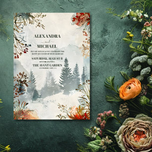 Invitation Pine Tree Forest Mariage à thème rustique
