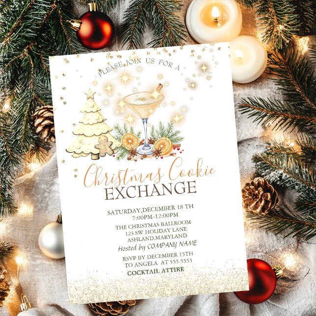 Invitation  Pine Tree Gingerbread Cookies Cocktail Christmas (Créateur téléchargé)