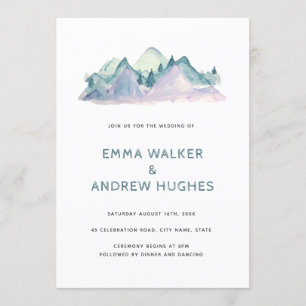 Invitation Pine Tree Mounts Nature Bois Vert Mariage